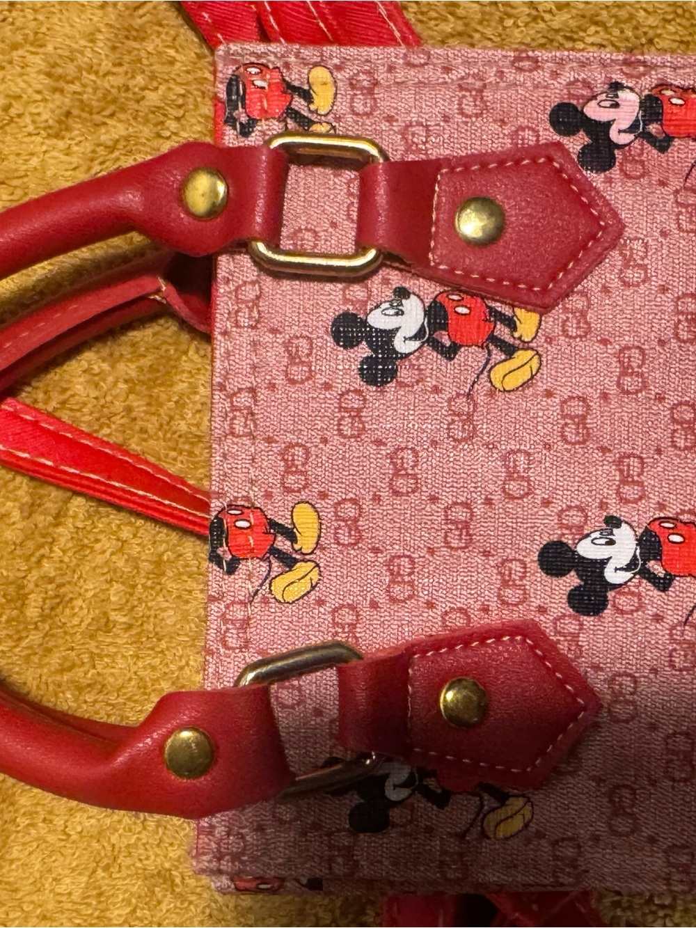 Red Mickey Print Tote Bag - Designer Style